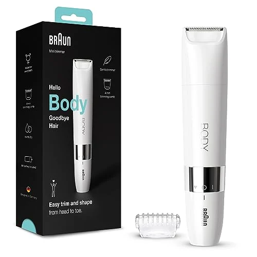 Oferta Aparatos para el cuidado personal: Braun Body Afeitadora Corporal Unix, Depiladora Mini para Mujer y Hombre con Peine de Recorte, Depilación de Precisión para Ingles, Axilas, Pecho, Uso en Seco y en Mojado, BS1000, Blanco