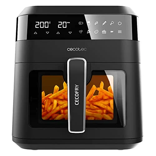 Oferta Cocina: Cecotec Freidora sin Aceite 6 L de Aire Cecofry Experience Window 6000. 1300 W, Tecnología PerfectCook, Temperatura regulable, Ventana, Panel de Control Táctil, 9 Modos, Temporizador