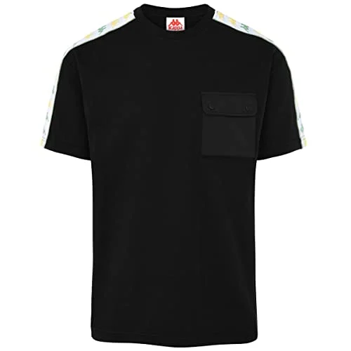 Chollo moda tallas sueltas: Kappa 222 Banda SIDONIO Camiseta, Hombre, Negro/Verde