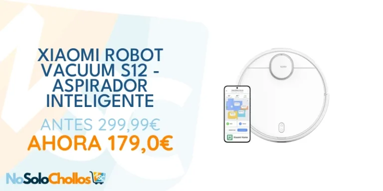 Oferta Cocina: Xiaomi Robot Vacuum S12 - Robot Aspirador y fregasuelos con Sistema Inteligente de navegación láser (LDS), succión de 4000 Pa, rutas de Limpieza en Zigzag, Blanco