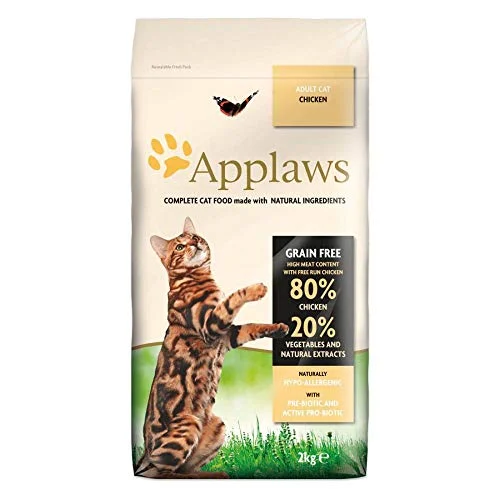 Oferta NoSoloChollos Productos para animales: NoSoloChollos Applaws Alimento Seco Natural sin Granos para Gatos Adultos, Sabor a Pollo - Bolsa Resellable de 2 kg
