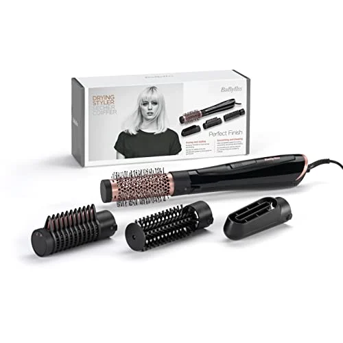 Oferta NoSoloChollos Aparatos para el cuidado personal: NoSoloChollos BaByliss Cepillo de Aire Caliente Perfect Finish AS126E, 1000 W, 4 cabezales intercambiables, Seca, Moldea, Alisa, Volumen, Tecnología Iónico, Pelo suave, Brillante y sin encrespamiento