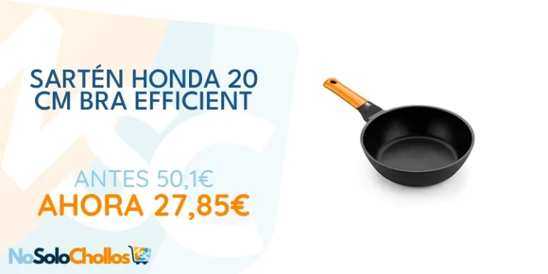 Oferta Casa: BRA Efficient Orange Sartén Honda 20 cm, Aluminio Fundido con Antiadherente Platinum Plus, honda, Apta para Todo Tipo de cocinas incluida inducción, Libre de PFOA