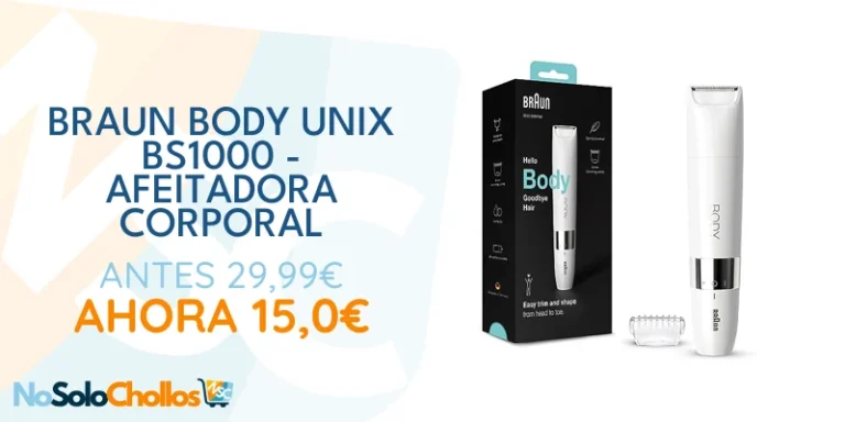 Oferta Aparatos para el cuidado personal: Braun Body Afeitadora Corporal Unix, Depiladora Mini para Mujer y Hombre con Peine de Recorte, Depilación de Precisión para Ingles, Axilas, Pecho, Uso en Seco y en Mojado, BS1000, Blanco