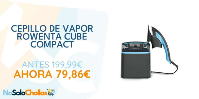 Oferta Cocina: Rowenta Cube Compact UR1512 Cepillo de vapor 2980 W, 5 bares presión vapor, depósito 1 L, elimina arrugas, olores y desinfecta, golpe de vapor hasta 90 g/min, sistema portátil, Negro Y Azul.