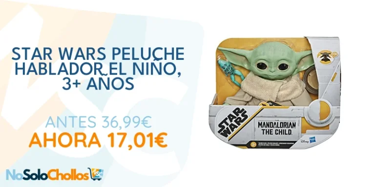 Oferta Juguete: Star Wars Juguete de Peluche Que Habla de El Niño Sonidos del Personaje y Accesorios, Juguete de The Mandalorian para niños a Partir de 3 años