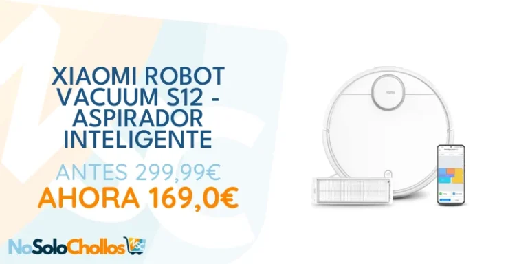 Oferta Cocina: Xiaomi Robot Vacuum S12 - Robot Aspirador y fregasuelos con Sistema Inteligente de navegación láser (LDS), succión de 4000 Pa, rutas de Limpieza en Zigzag, Blanco
