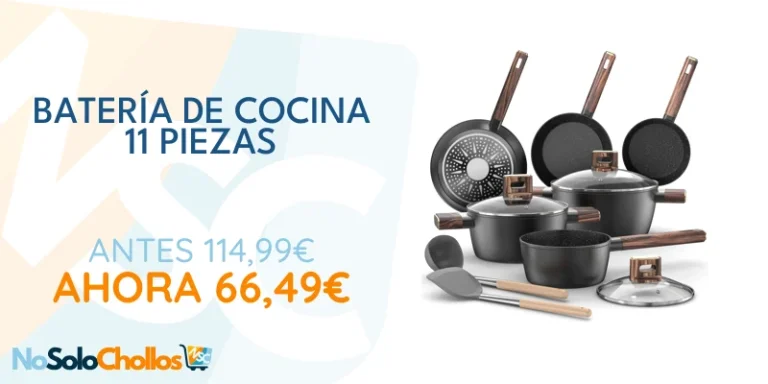 Oferta Casa: Batería de Cocina - 11Piezas Juego de Ollas y Sartenes Aluminio Antiadherente, Sartene de 20cm y 28cm, Wok de 24cm, Cacerola de 16/20/24 cm con Tapas, para Todas las Cocinas, Inducción Topbooc
